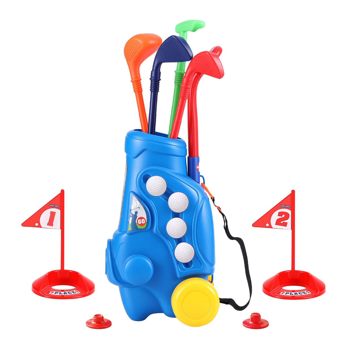 Keezi Kids Golf Set Toddler Club Set Pull Cart Indoor Outdoor