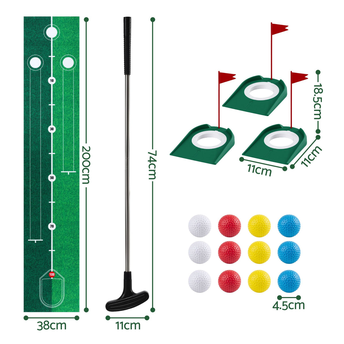 Keezi Kids Golf Putting Game Set with Golf Club