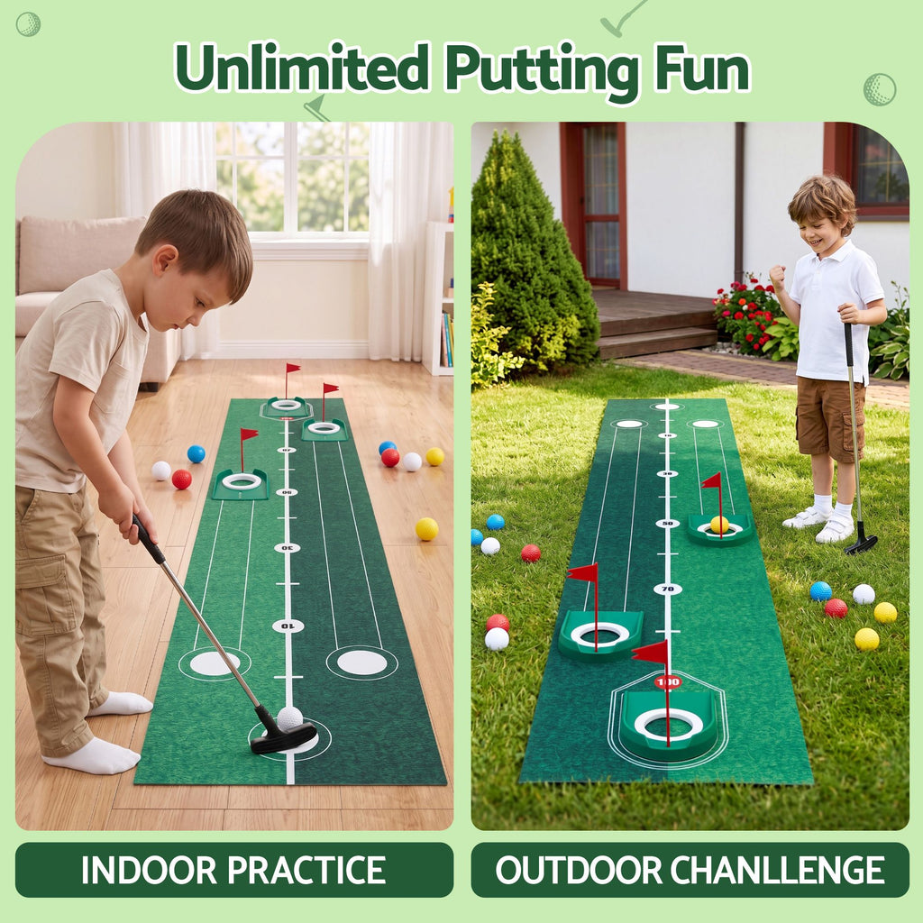 Keezi Kids Golf Putting Game Set with Golf Club