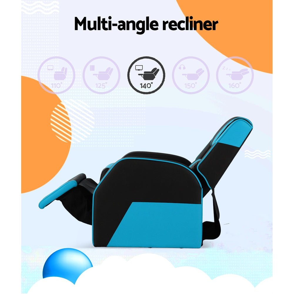 Keezi Kids Recliner Chair with Footrest, PU Leather