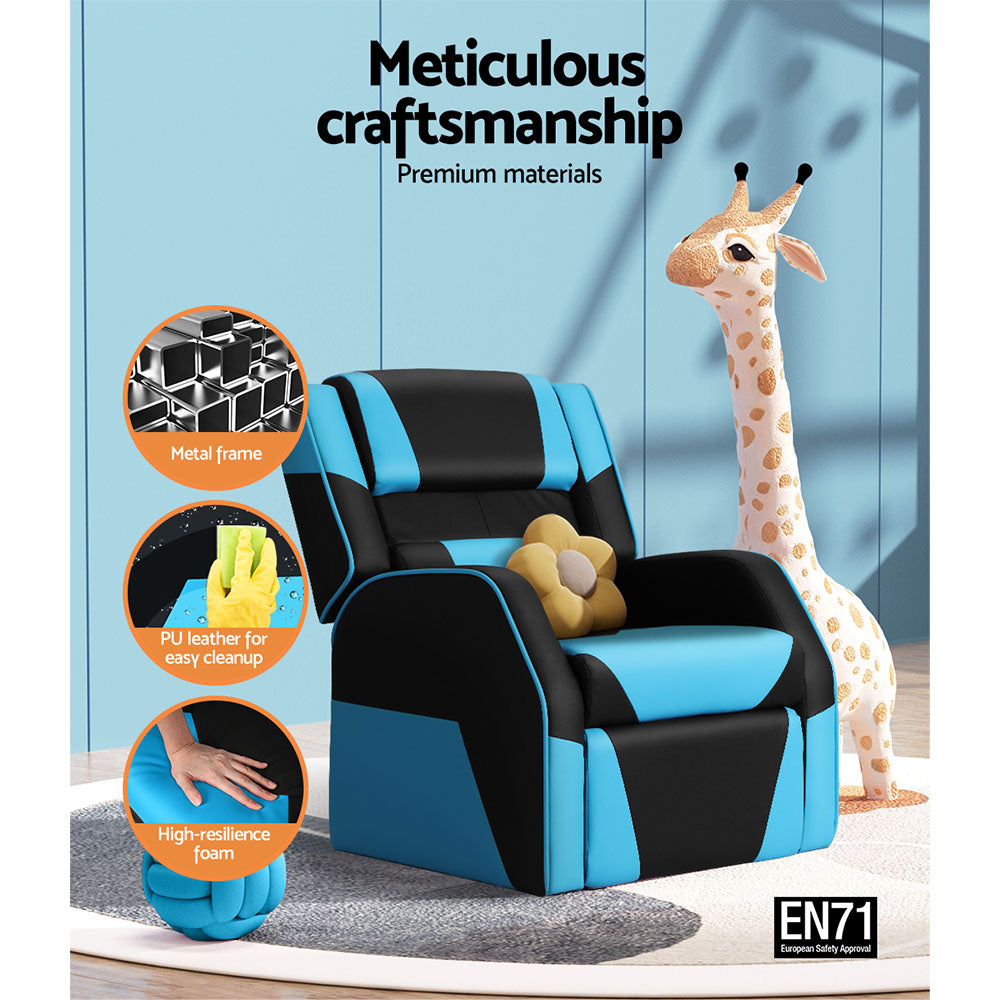 Keezi Kids Recliner Chair with Footrest, PU Leather