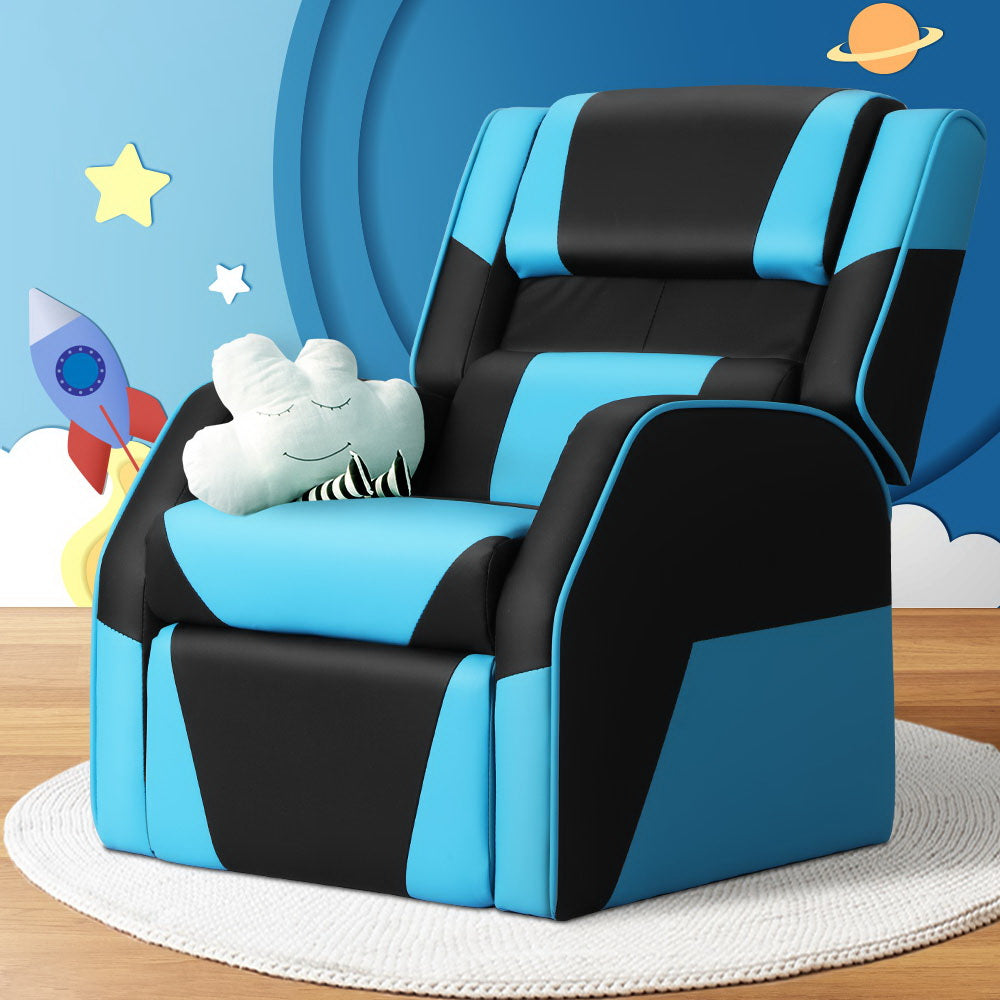 Keezi Kids Recliner Chair with Footrest, PU Leather