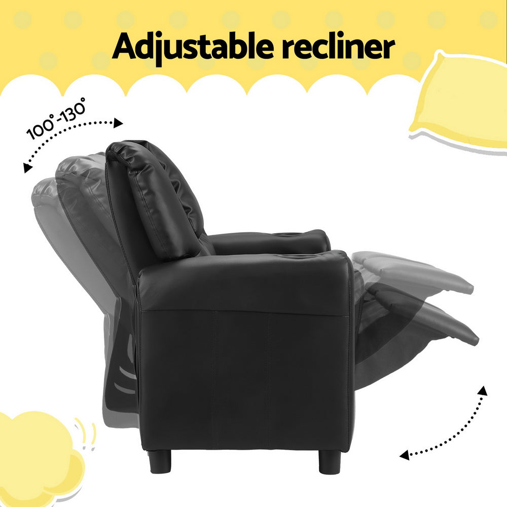 Keezi Kids Double Recliner Sofa, PU Leather