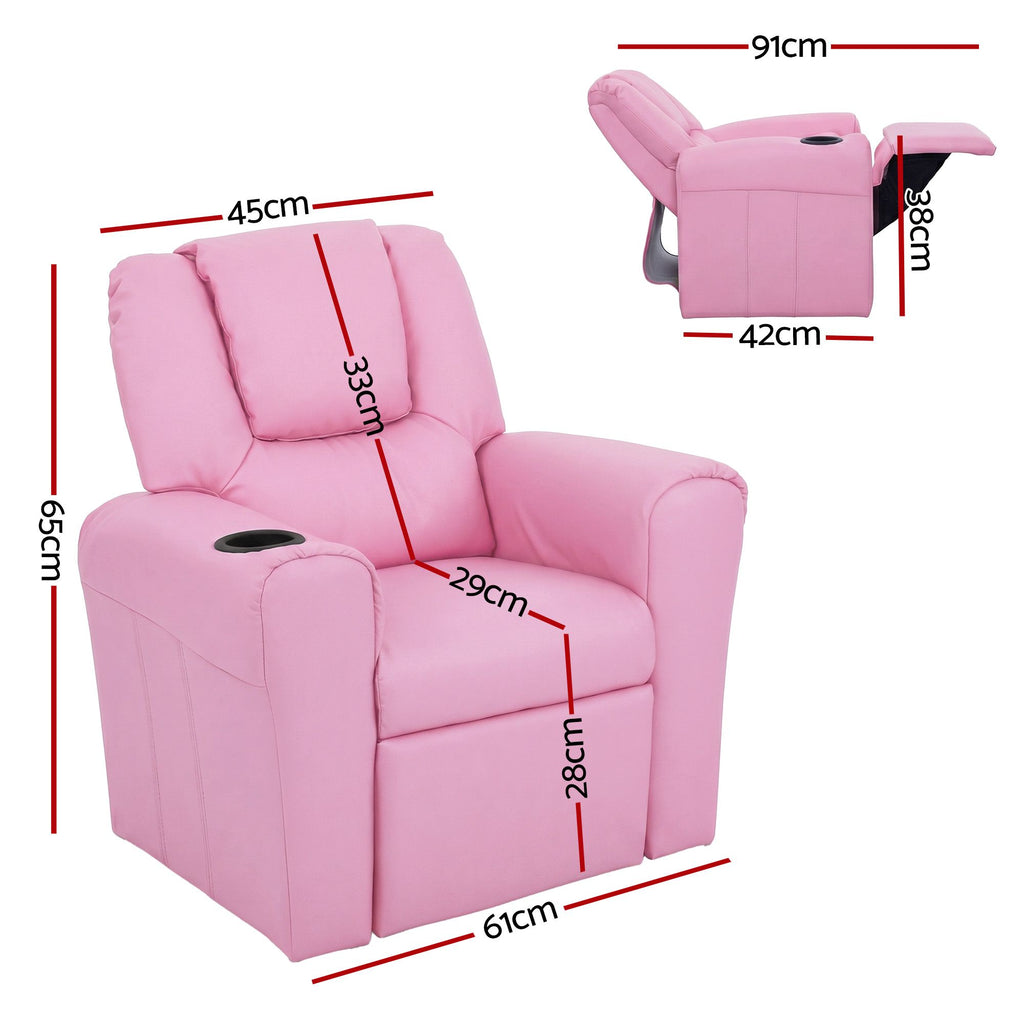 Keezi Kids Recliner Chair with Cup Holder