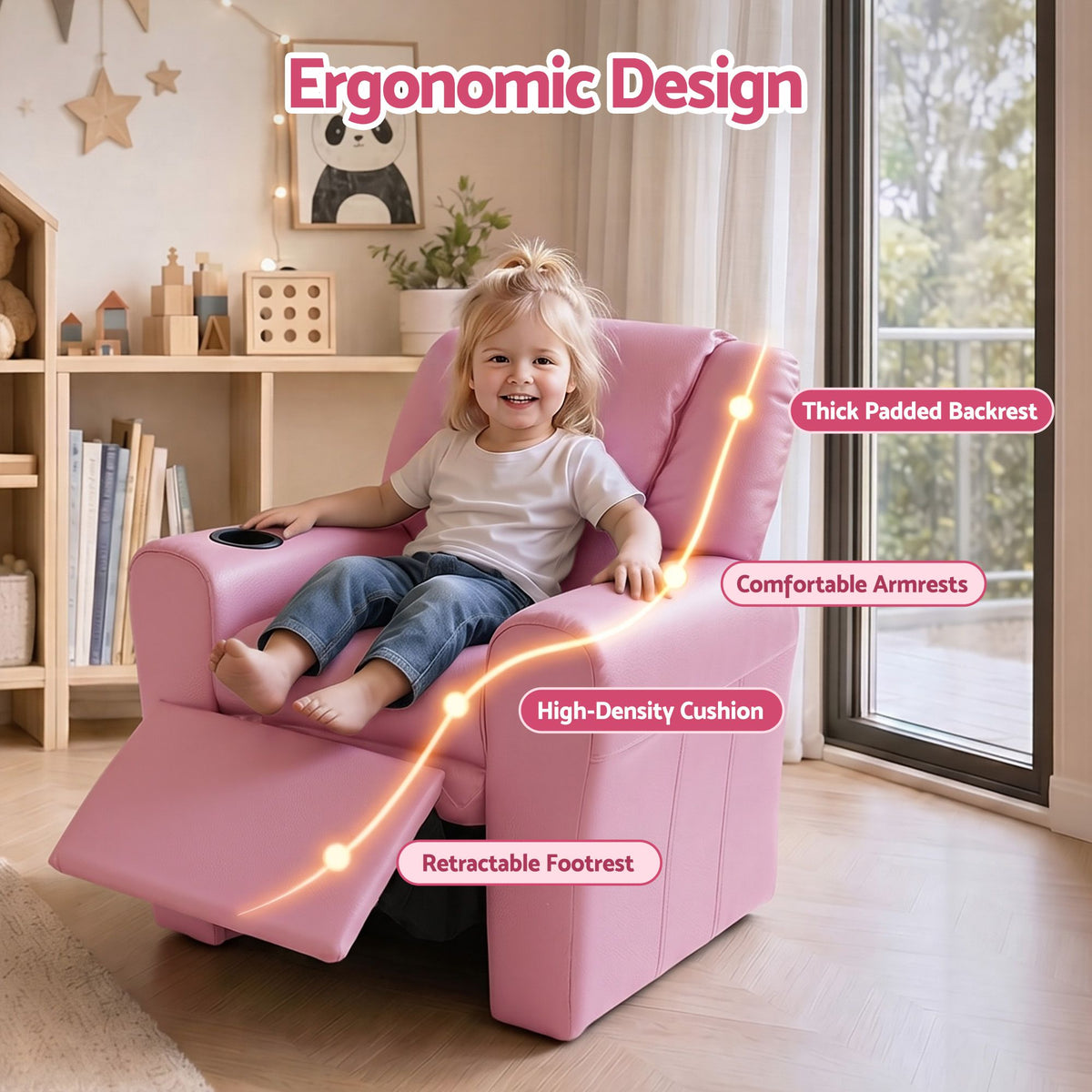 Keezi Kids Recliner Chair with Cup Holder