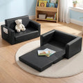 Keezi Kids 2-Seater Fold Out Sofa Bed, PU Leather