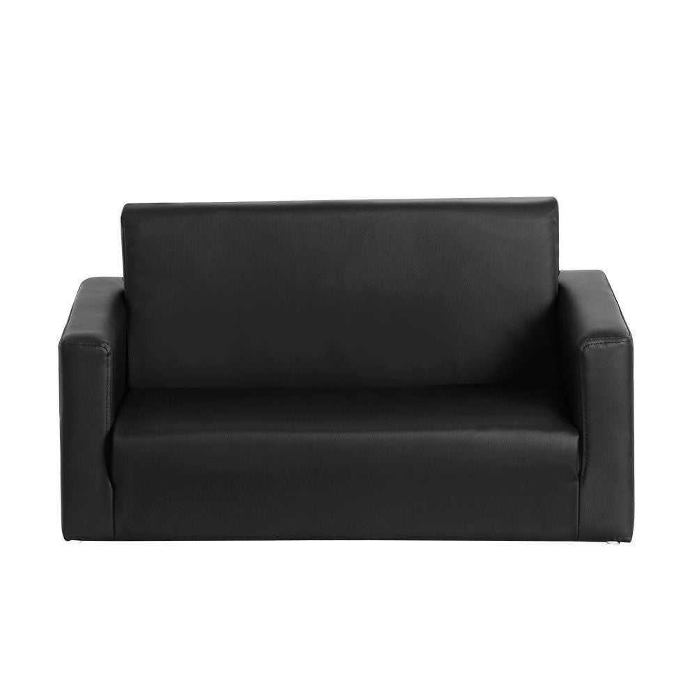 Keezi Kids 2-Seater Fold Out Sofa Bed, PU Leather
