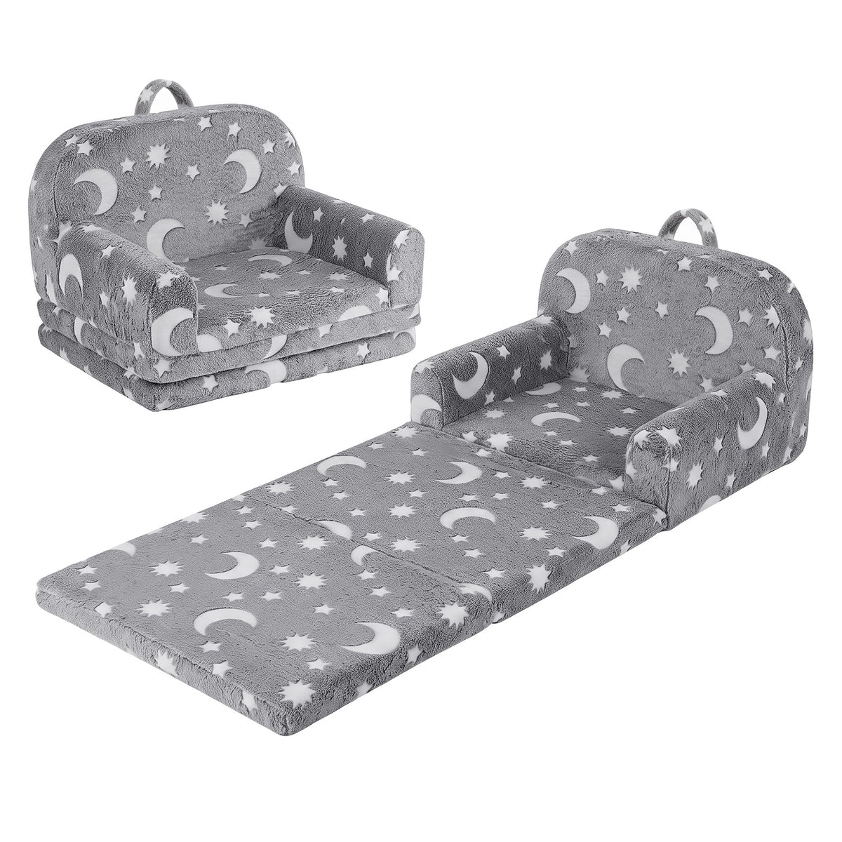 Keezi Kids 2-in-1 Fold Out Sofa Bed, Glow in the Dark