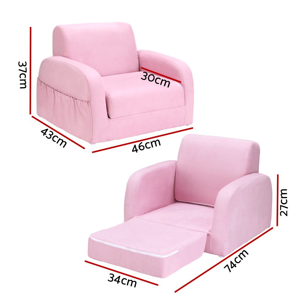 Keezi Kids Sofa 1 Seater Children Flip Open Couch Lounger Armchair