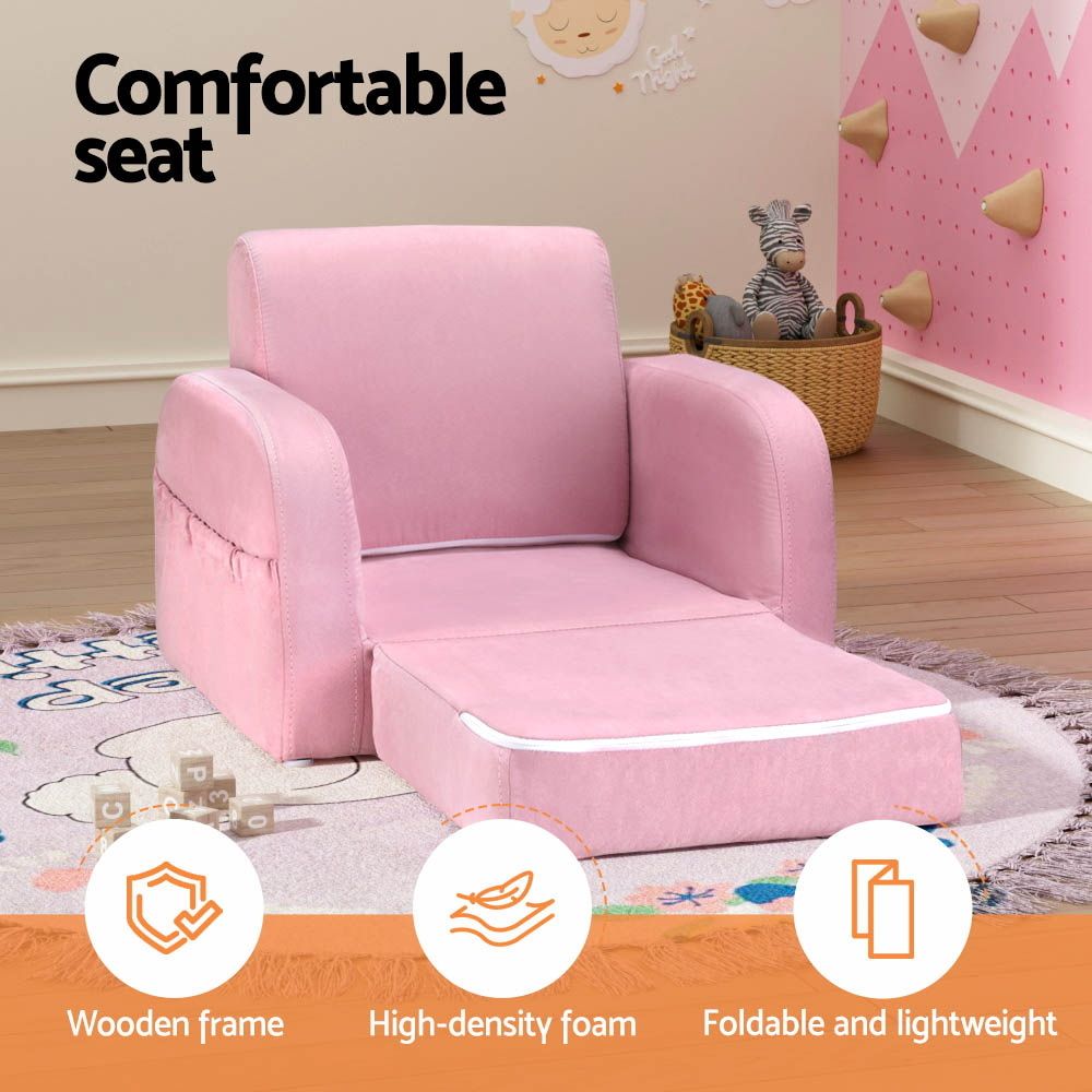 Keezi Kids Sofa 1 Seater Children Flip Open Couch Lounger Armchair