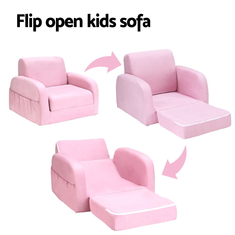 Keezi Kids Sofa 1 Seater Children Flip Open Couch Lounger Armchair