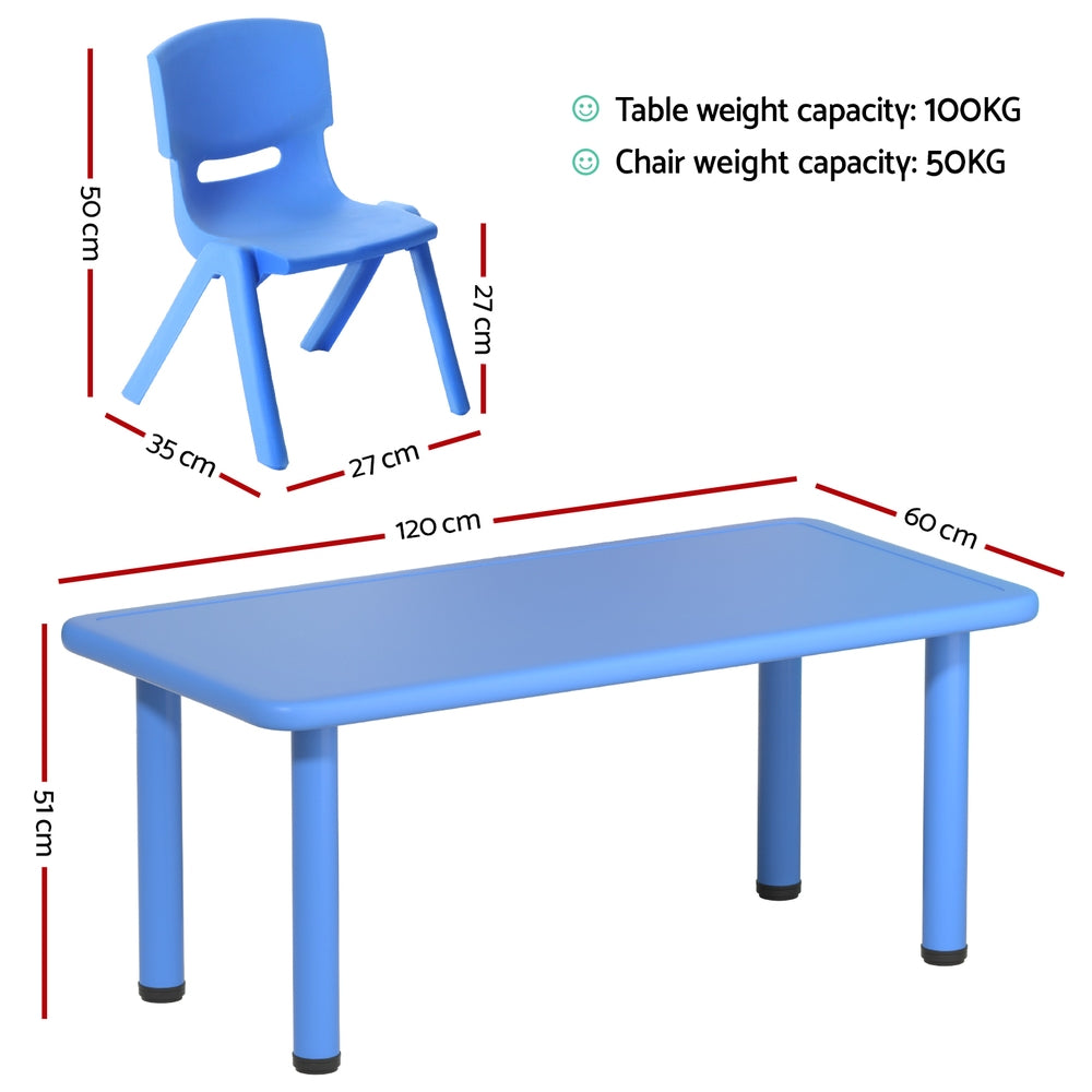 Keezi 5-Piece Kids Activity Table and 4 Chairs Set, 120 cm