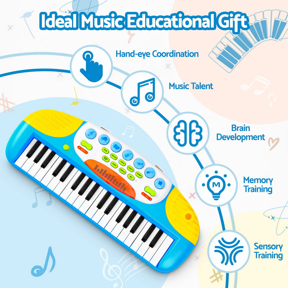 Keezi Kids Piano Keyboard 37 Keys Electronic Musical Instrument Set