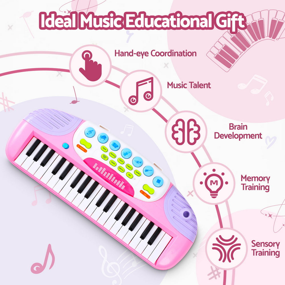 Keezi Kids Piano Keyboard 37 Keys Electronic Musical Instrument Set