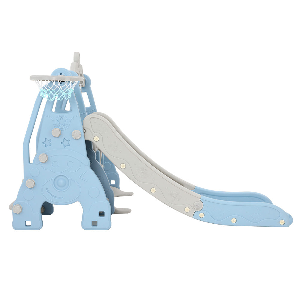 Keezi Kids Slide Swing Set Basketball Hoop Outdoor Playground Toys