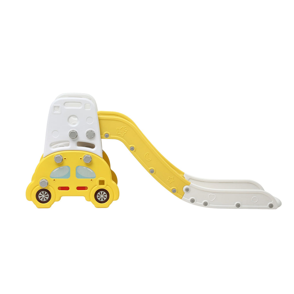 Keezi Kids Slide Set Toddler Indoor Playset Bookshelf Drawing Board
