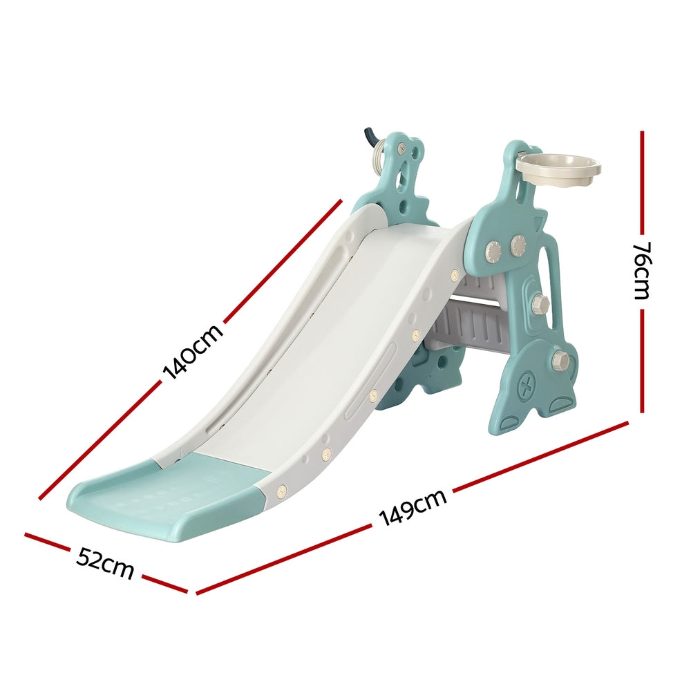 Keezi Kids Slide Set Basketball Hoop Ring Outdoor Playground Toy Deer