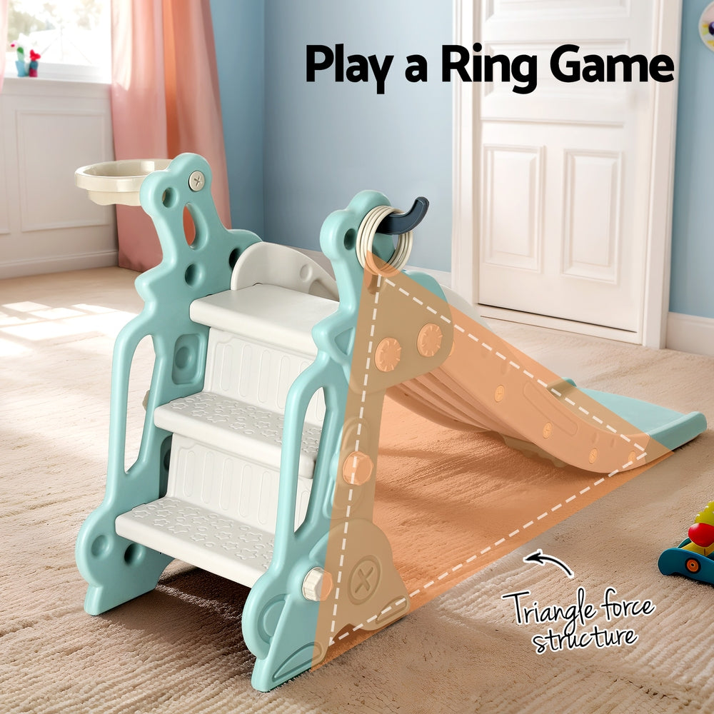 Keezi Kids Slide Set Basketball Hoop Ring Outdoor Playground Toy Deer
