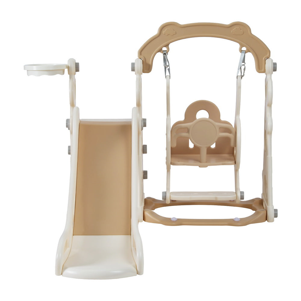 Keezi Kids Slide Swing Set Basketball Hoop Outdoor Playground Toys