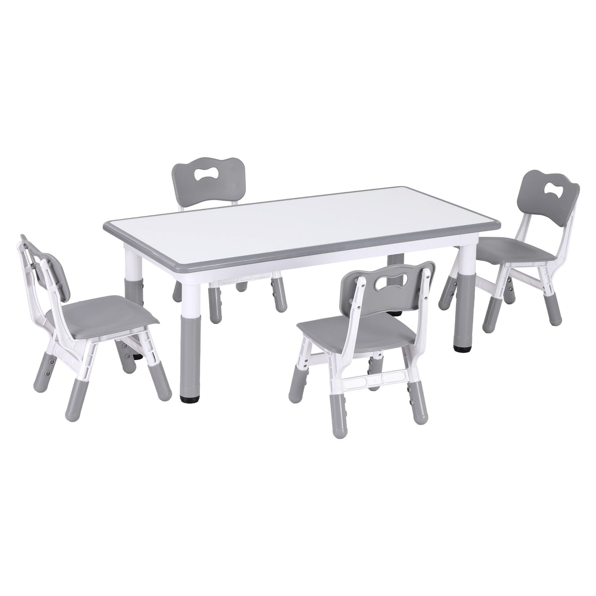 Keezi Height Adjustable Kids Table and 4 Chairs Set