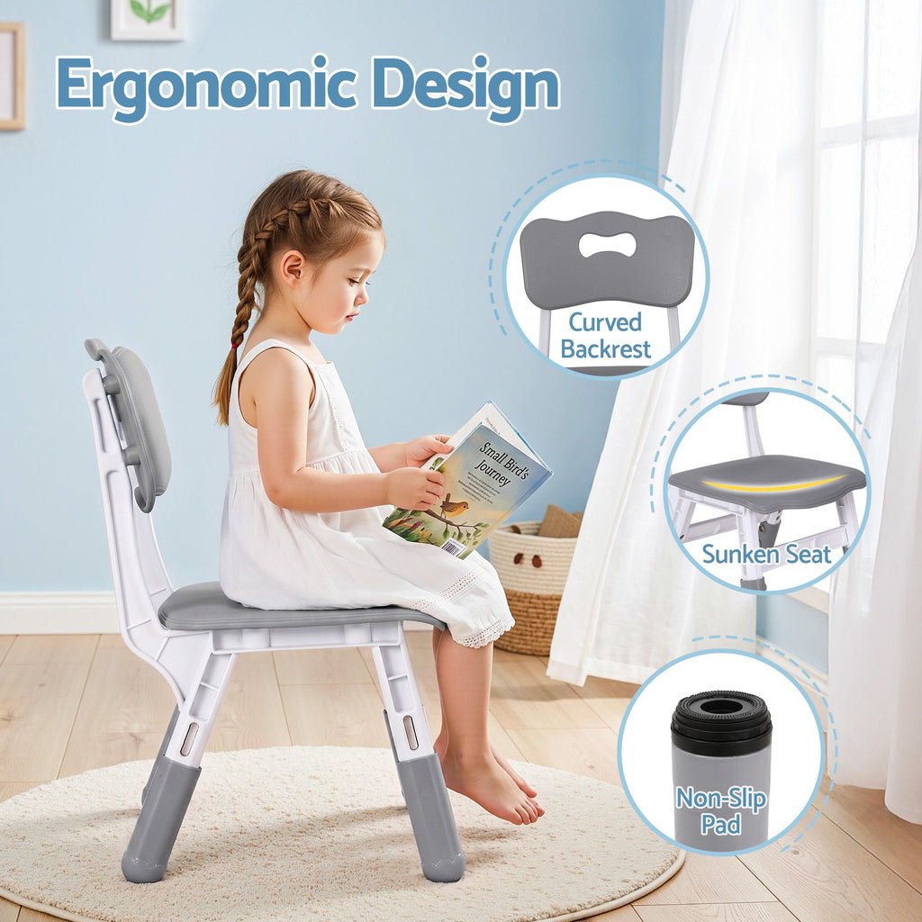 Keezi Height Adjustable Kids Table and 4 Chairs Set