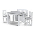 Keezi 4-Piece Kids Table, 2 Chairs and Storage Bench Set