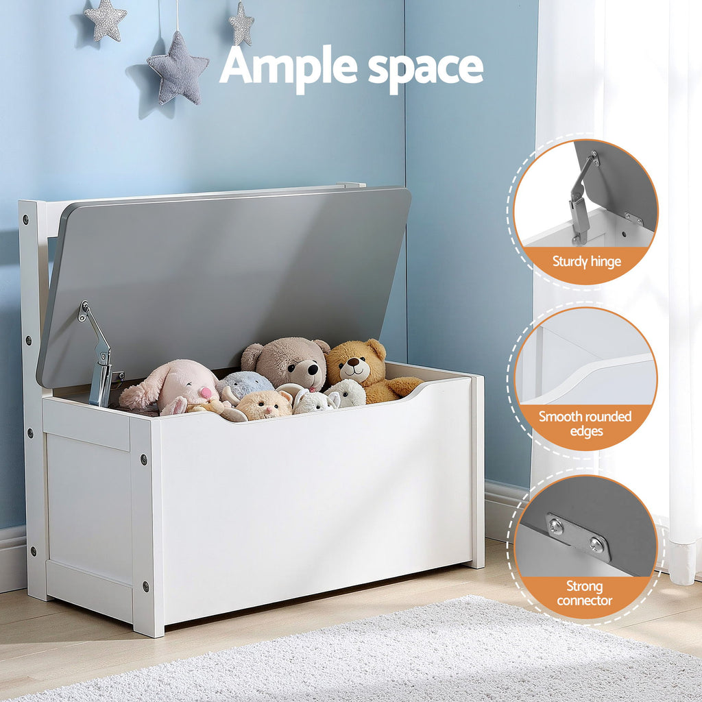 Keezi 4-Piece Kids Table, 2 Chairs and Storage Bench Set