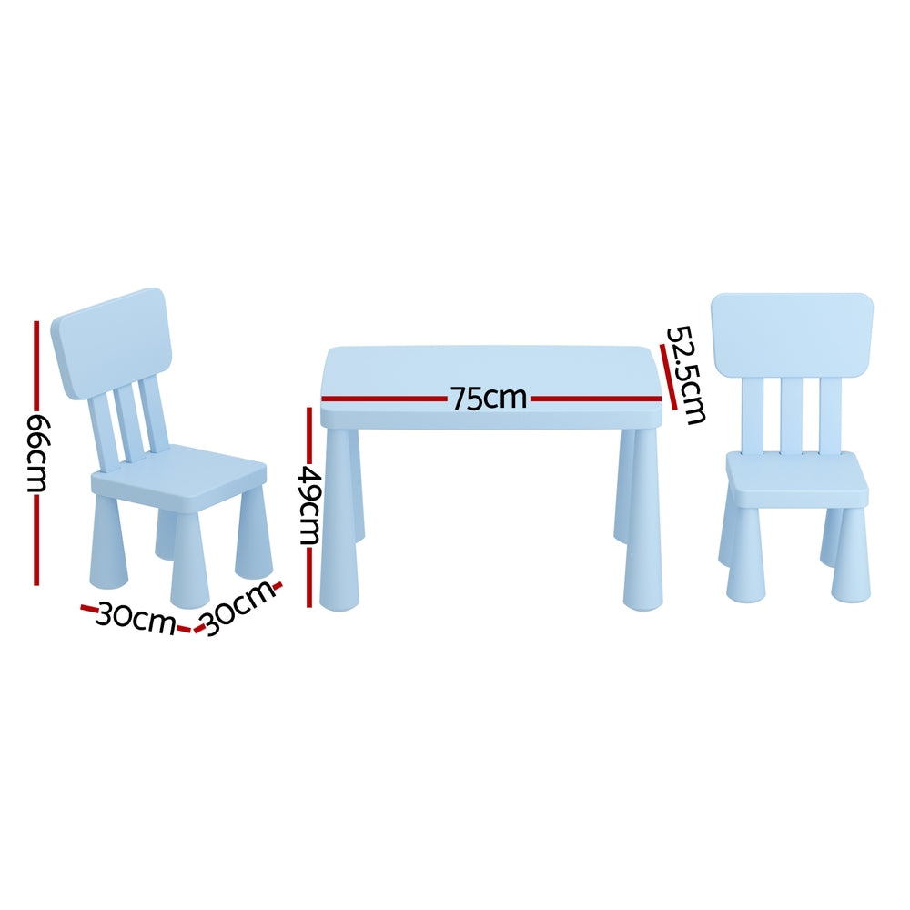 Keezi Kids Plastic Table and 2 Chairs Set