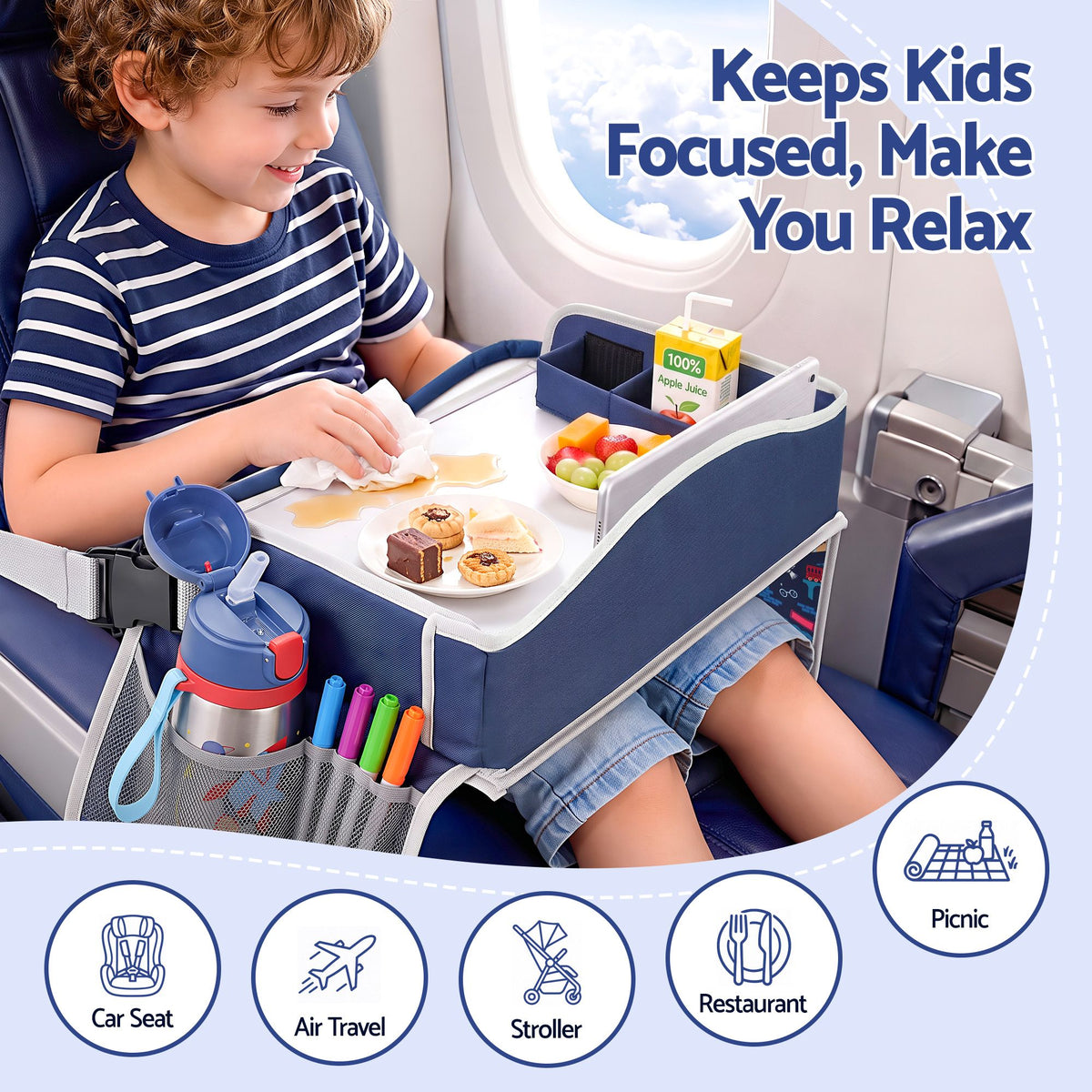 Keezi Kids Travel Tray and Car Seat Lap Desk