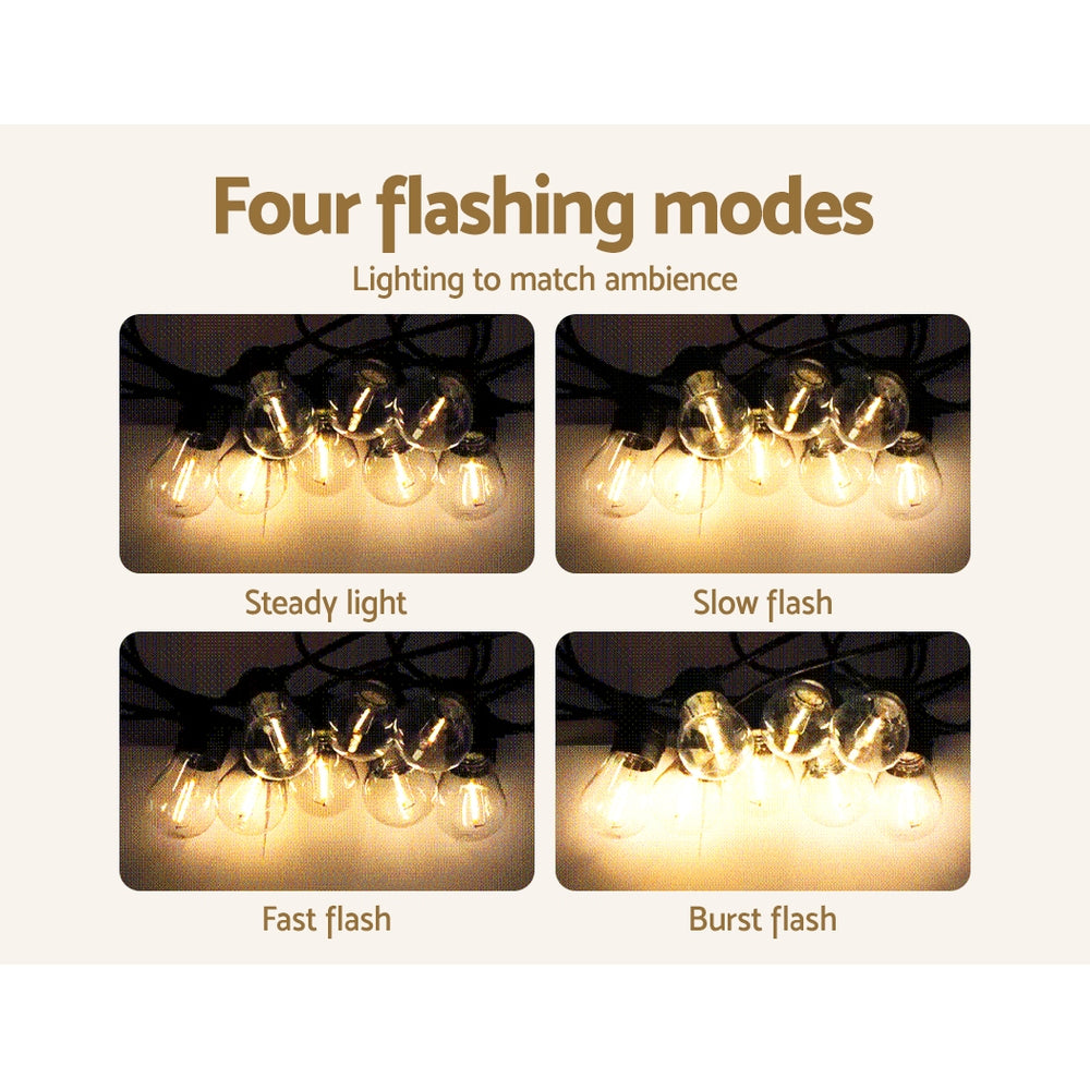 17m Solar Festoon Lights Outdoor LED String Light Christmas Party