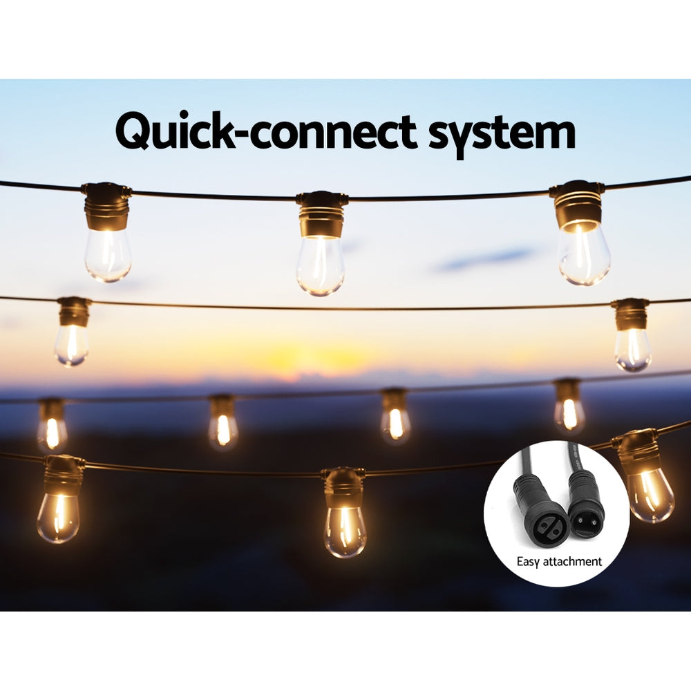 17m Solar Festoon Lights Outdoor LED String Light Christmas Party