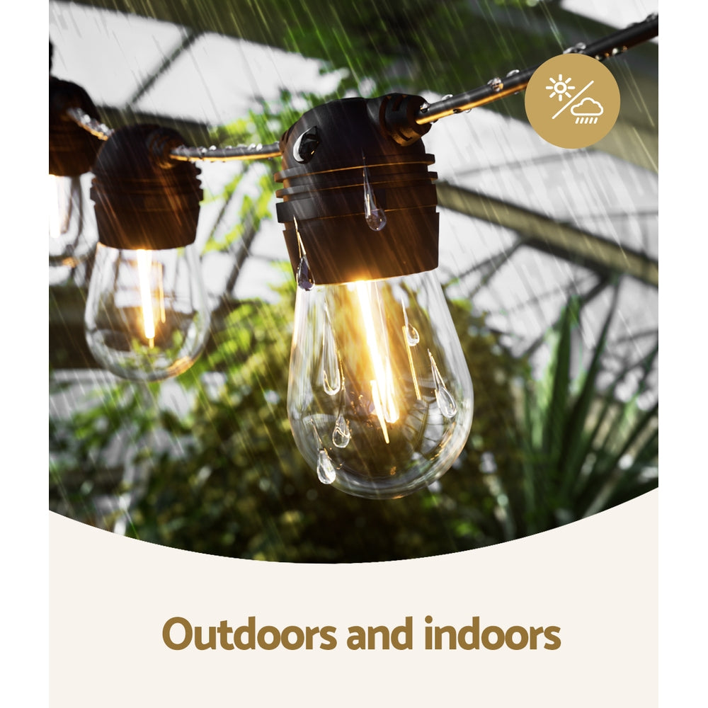23m Solar Festoon Lights Outdoor LED String Light Christmas Party
