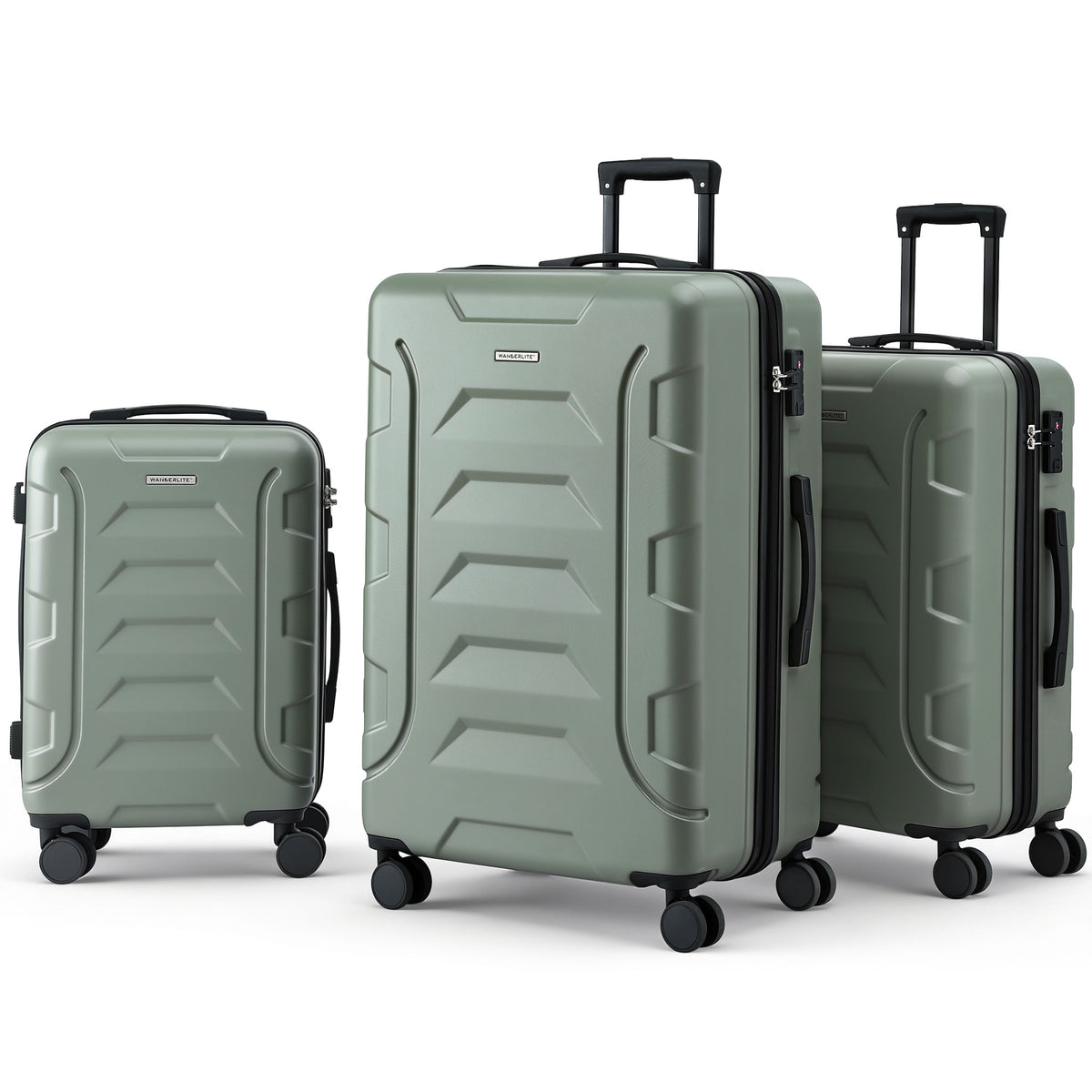 Wanderlite 3pcs Luggage Suitcase Set Trolley Travel TSA Lightweight