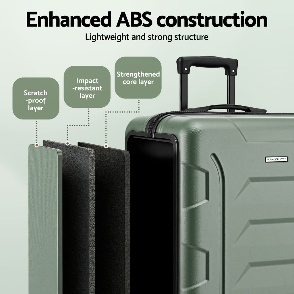 Wanderlite 3pcs Luggage Suitcase Set Trolley Travel TSA Lightweight