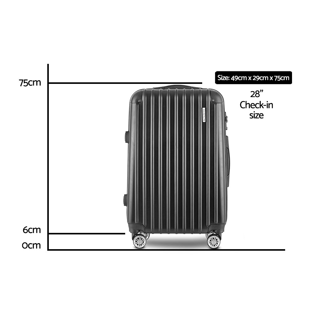 Wanderlite 28 Inch Luggage with TSA Lock Spinner Carry On Hard