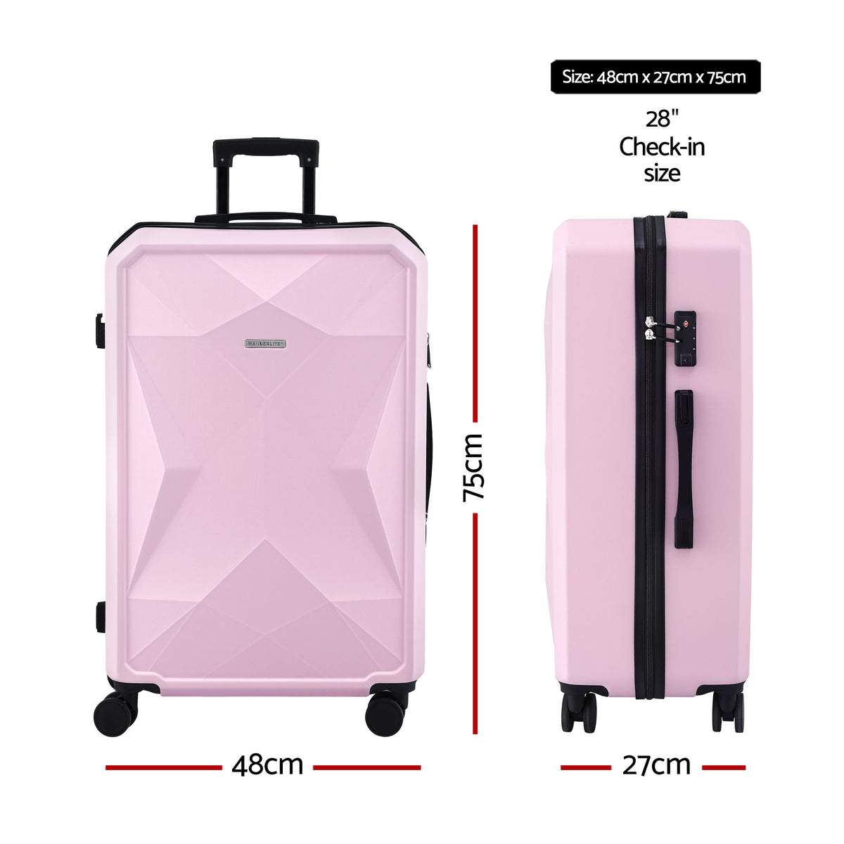 Wanderlite 28" Luggage Suitcase Trolley Travel Lightweight TSA