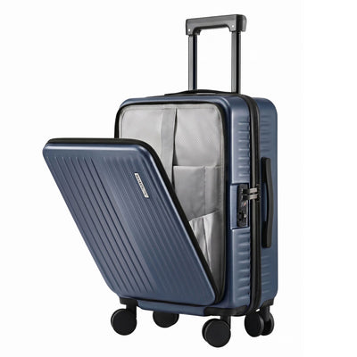 Wanderlite 20" Luggage Suitcase Front Pocket Travel Carry On Dual TSA