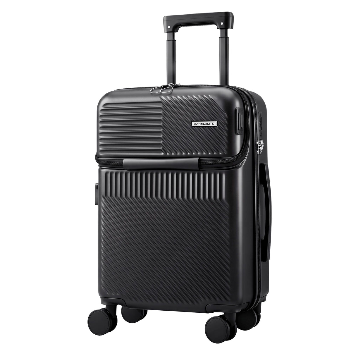 Wanderlite 20" Luggage Suitcase Front Pocket Travel Carry On TSA