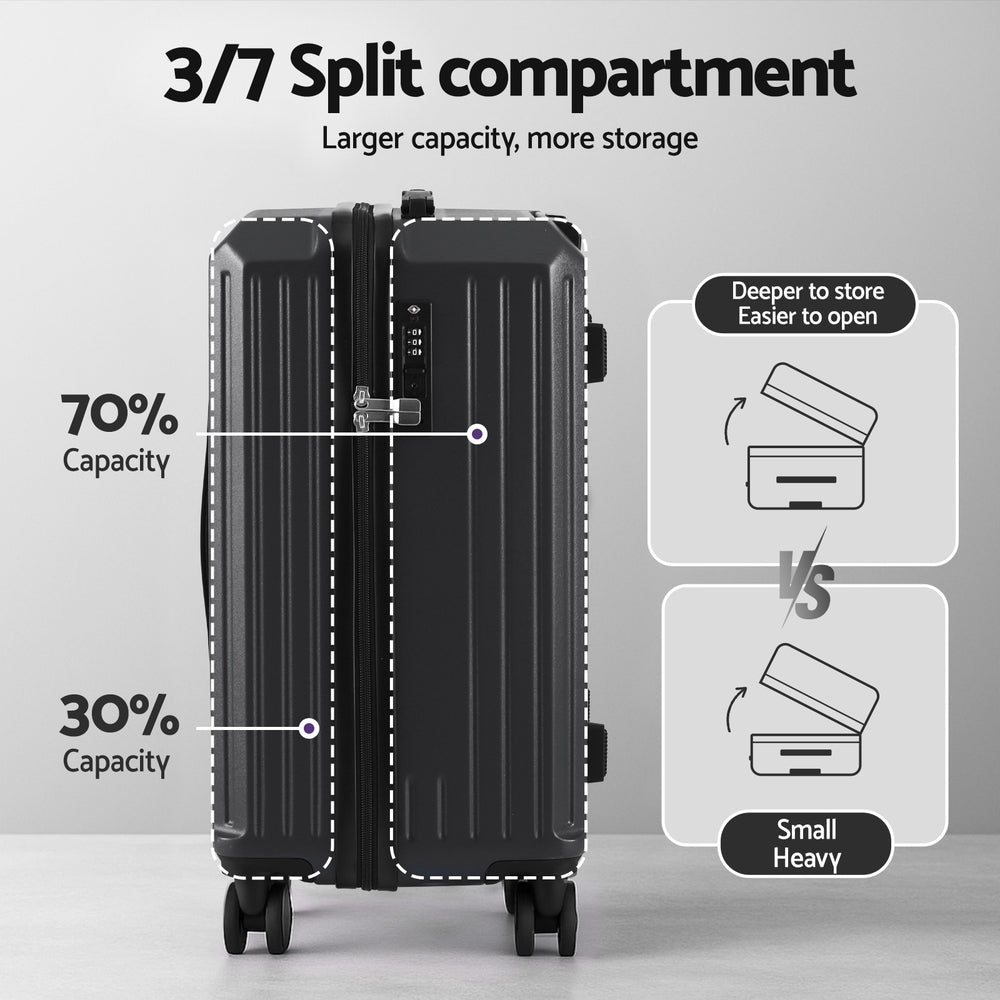 Wanderlite 2pcs Trunk Luggage Suitcase Travel Carry On TSA Lock 12"