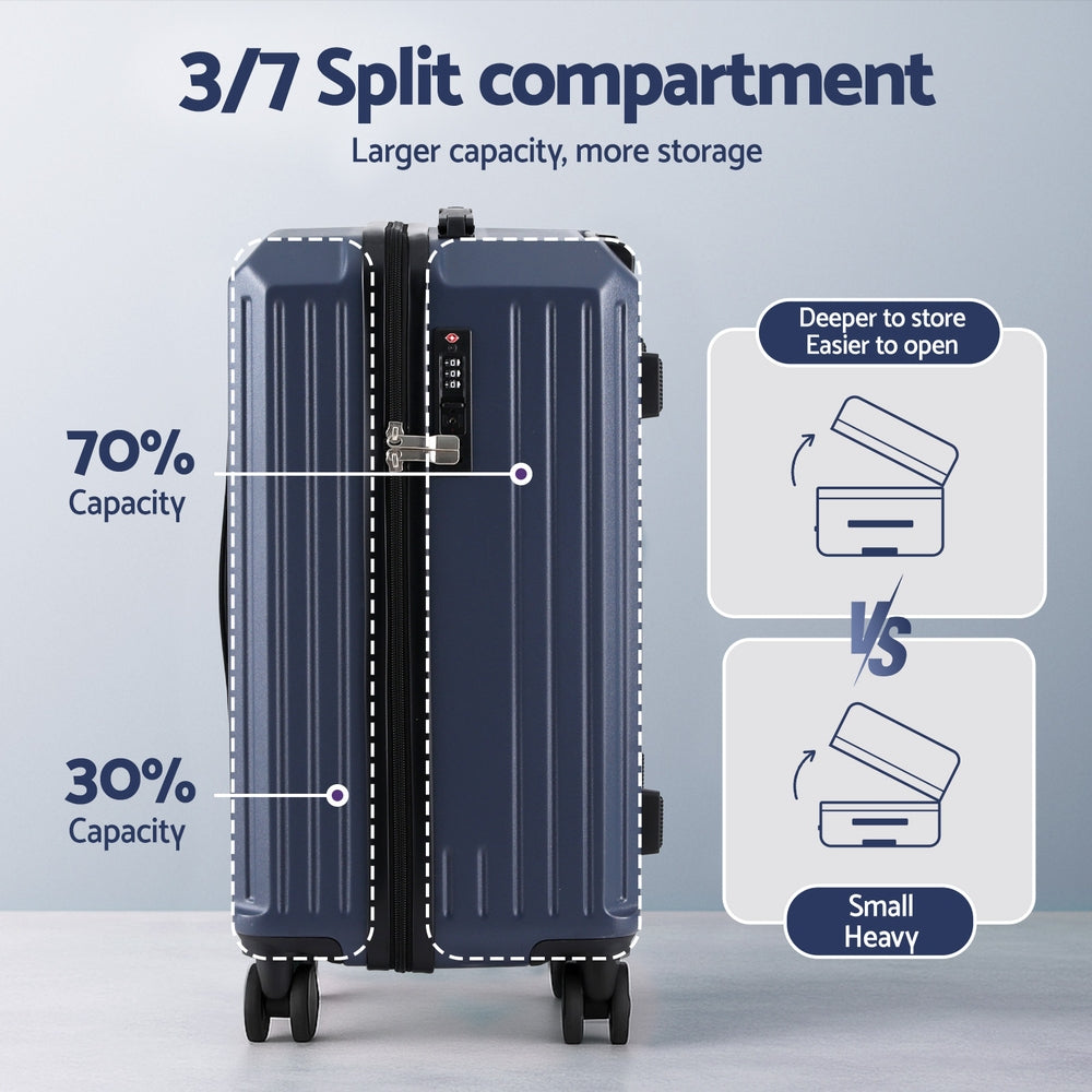 Wanderlite 2PCS Trunk Luggage Suitcase Travel Carry On TSA Lock