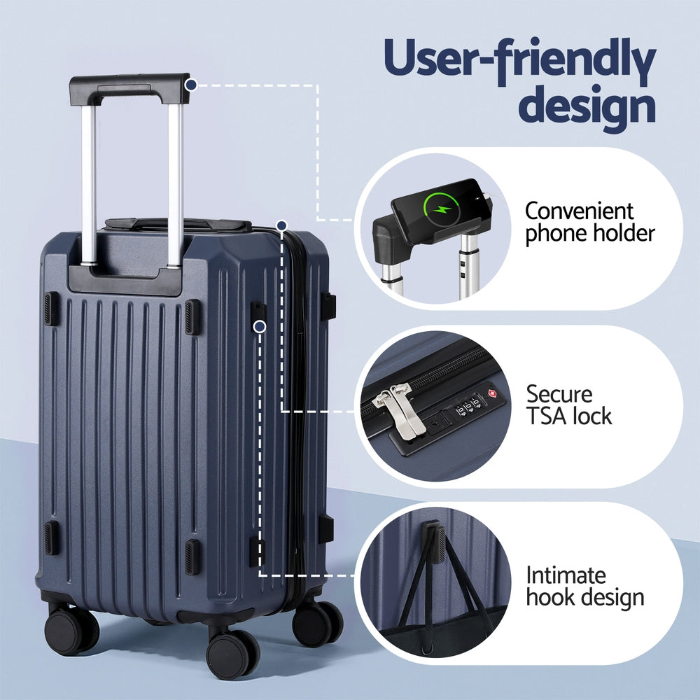 Wanderlite 2PCS Trunk Luggage Suitcase Travel Carry On TSA Lock