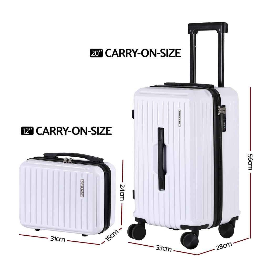 Wanderlite 12 and 20 Inch Trunk Luggage Set, White, photo 2 of 6