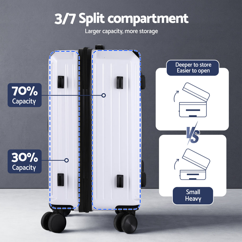 Wanderlite 12 and 20 Inch Trunk Luggage Set, White, photo 4 of 6