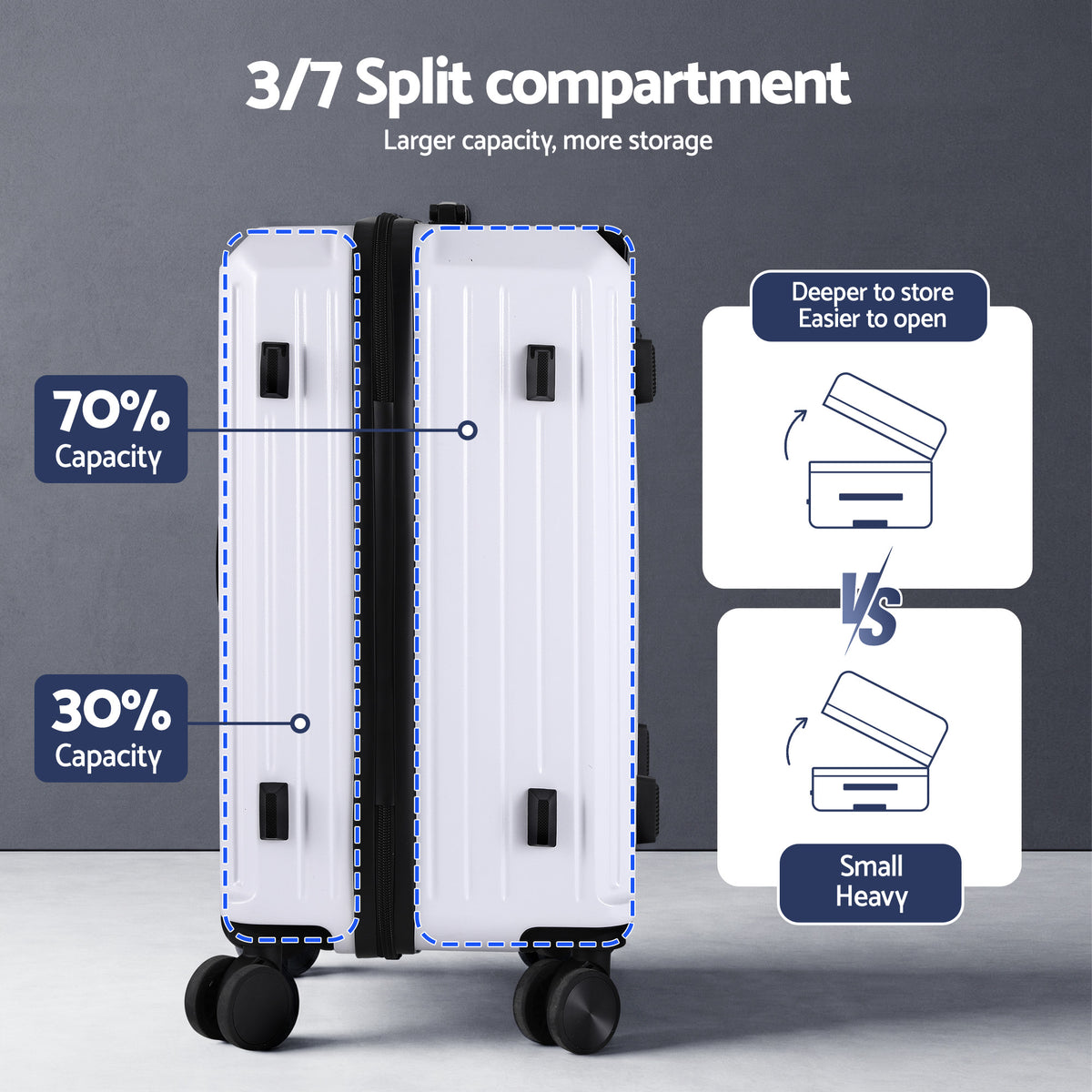 Wanderlite 12 and 20 Inch Trunk Luggage Set, White, photo 4 of 6