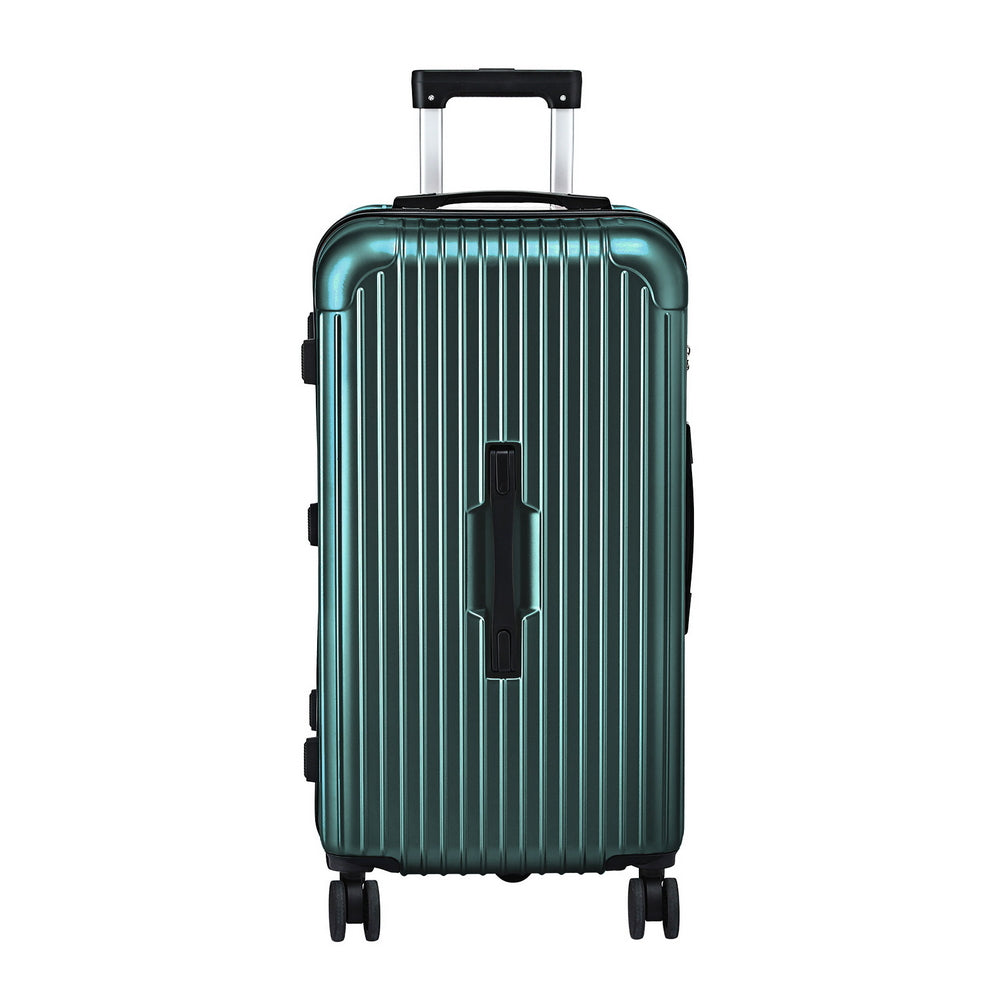 Wanderlite 28 Inch Trunk Luggage, Green, Type C Port, on a white background