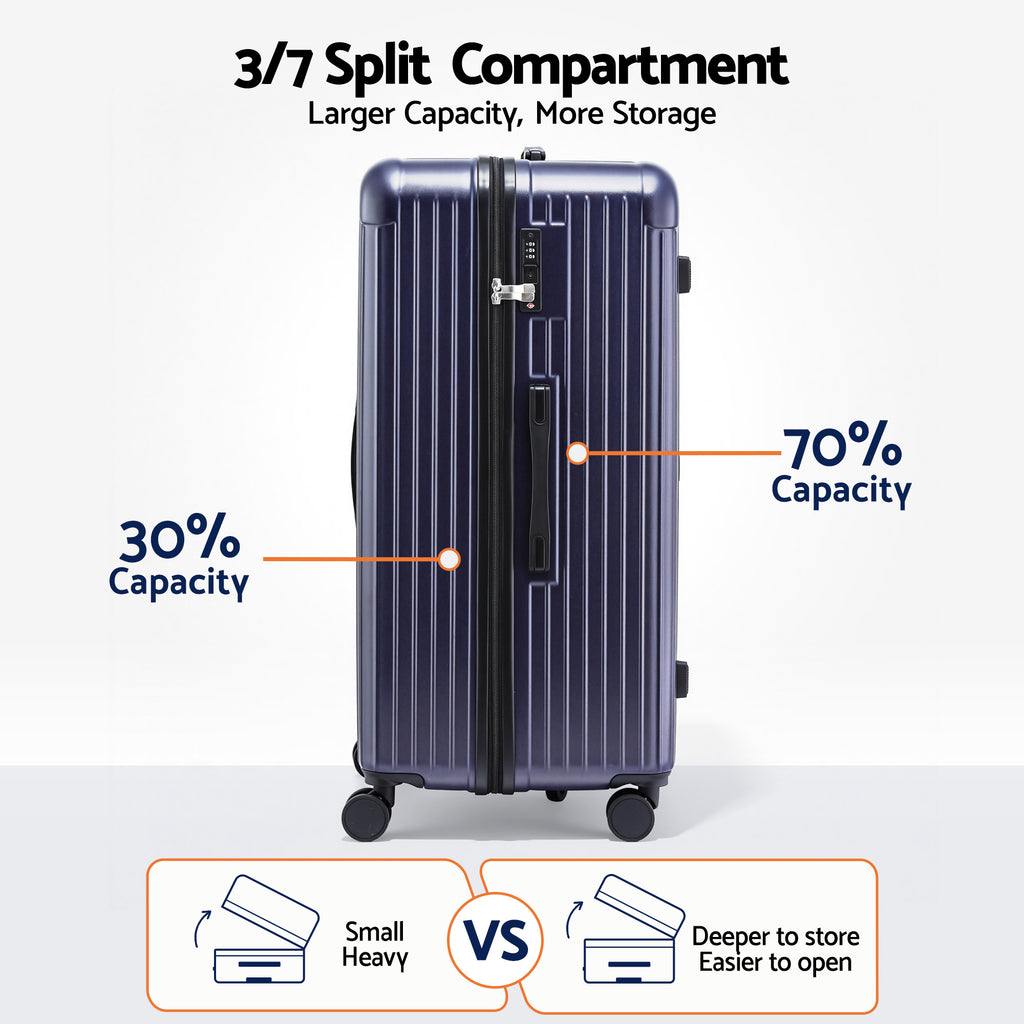 Wanderlite 32" Trunk Luggage Suitcase Travel TSA Type-C 5 Wheels Deep