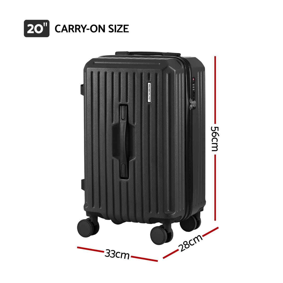 Wanderlite 20" Trunk Luggage Suitcase Travel Carry On TSA Lock