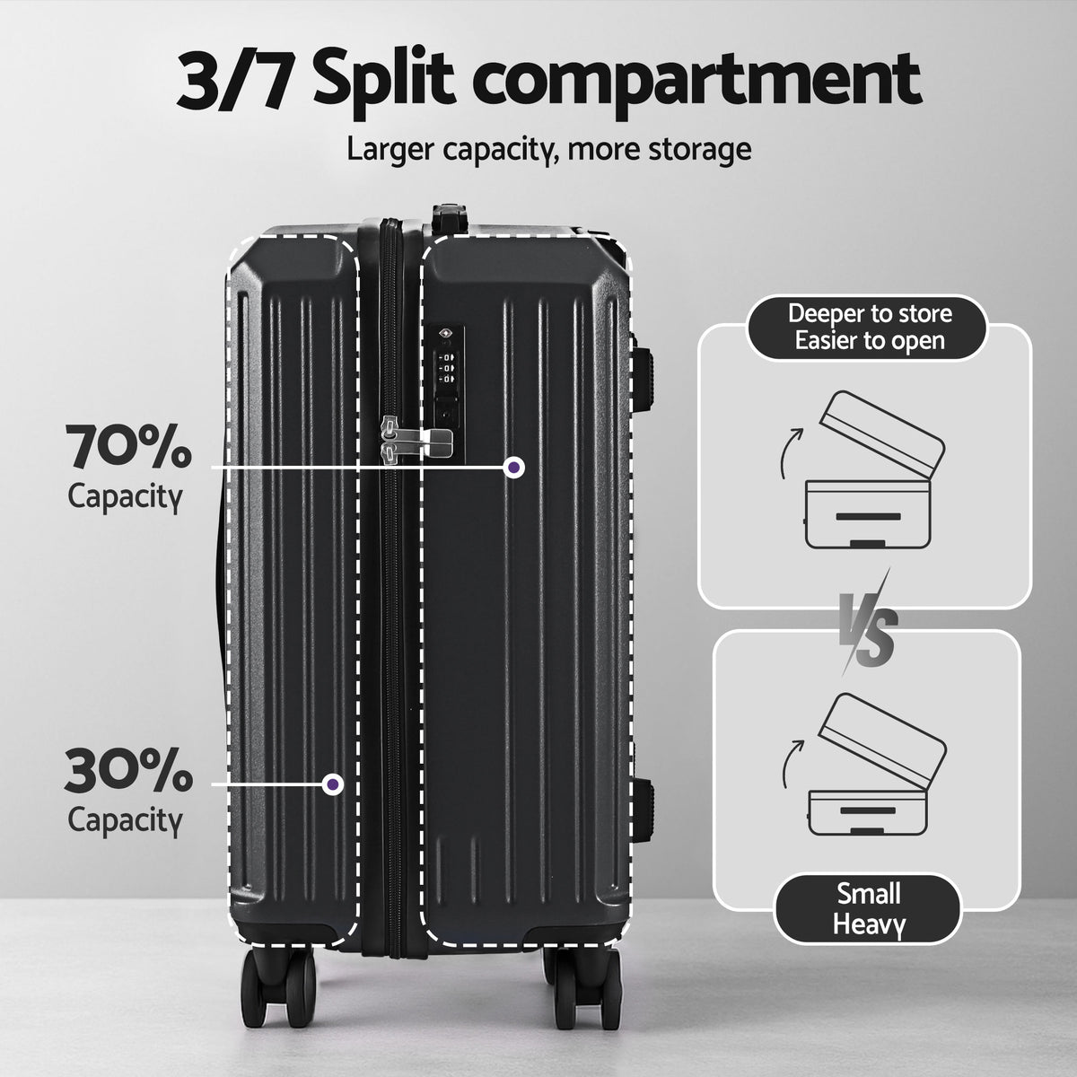 Wanderlite 20" Trunk Luggage Suitcase Travel Carry On TSA Lock