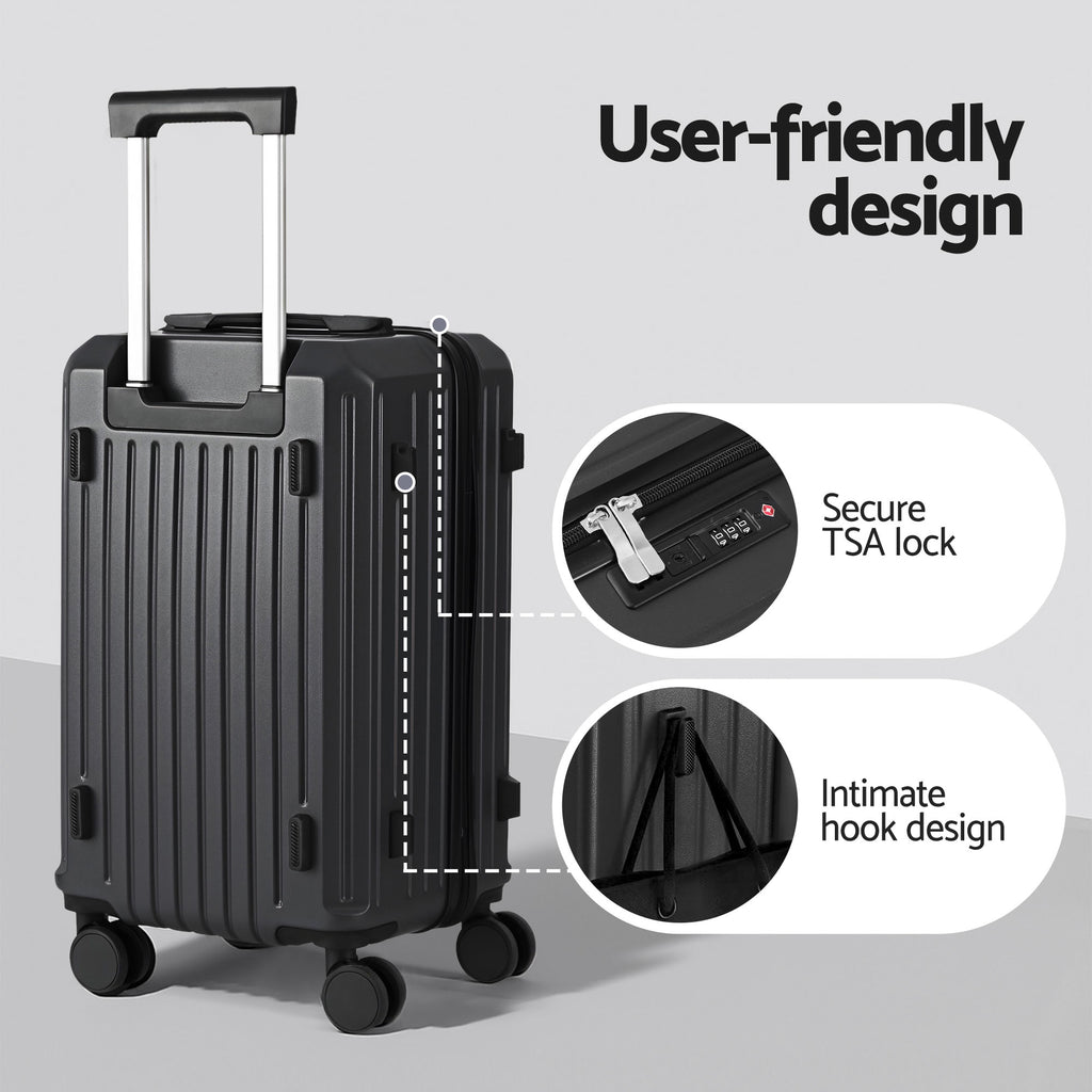 Wanderlite 20" Trunk Luggage Suitcase Travel Carry On TSA Lock