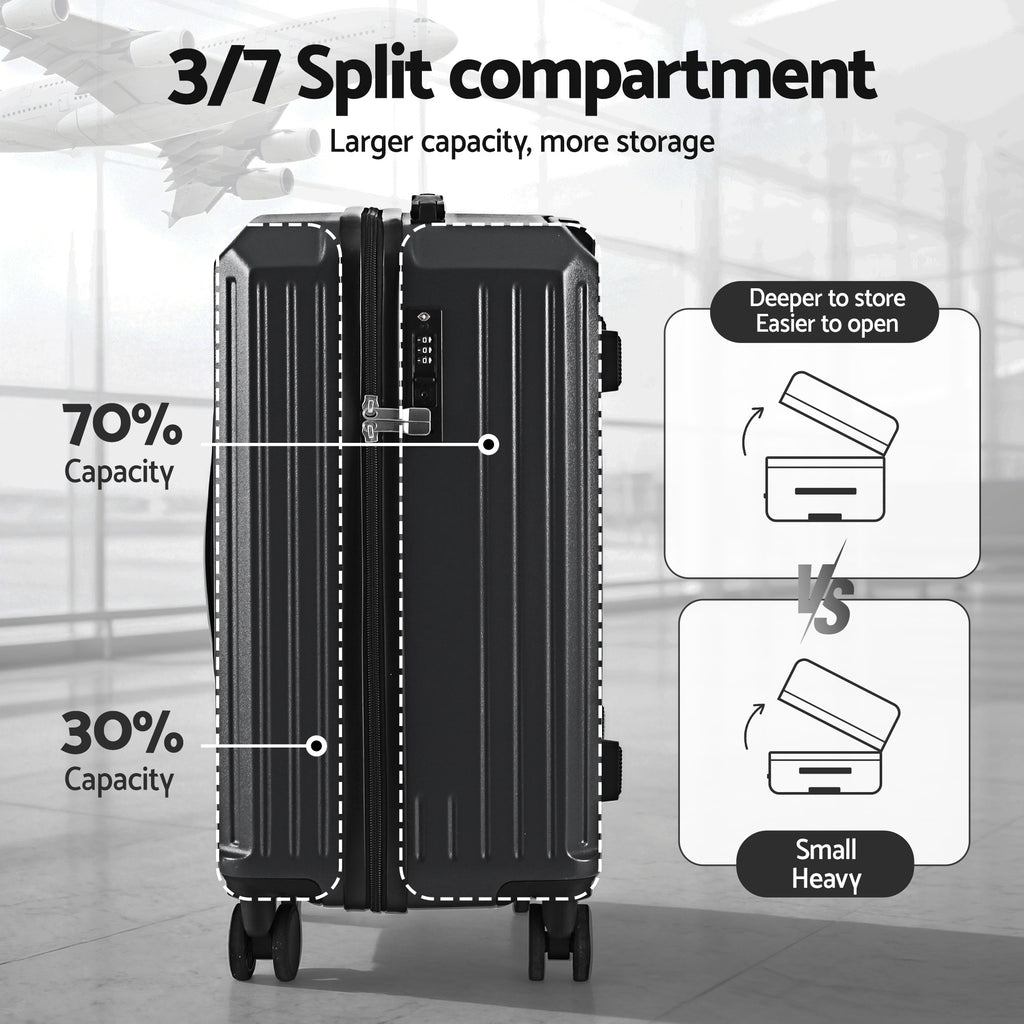 Wanderlite 4pcs Trunk Luggage Suitcase Set Travel Carry On TSA Lock